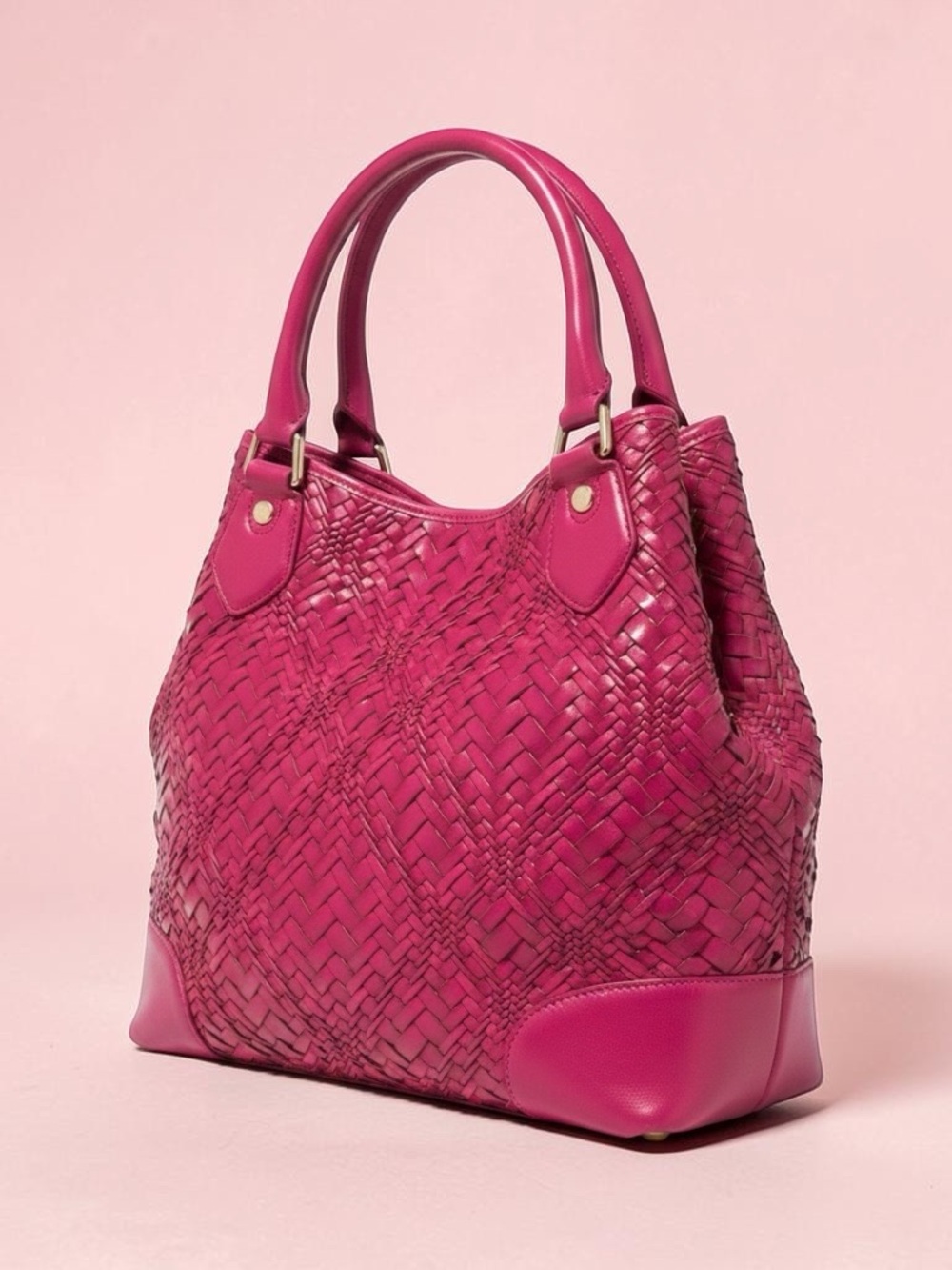Cole Haan Woven Leather Tote - Fuchsia
